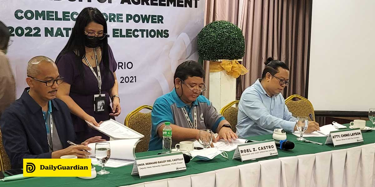 MORE Power, COMELEC partner for outagefree 2022 elections Daily Guardian