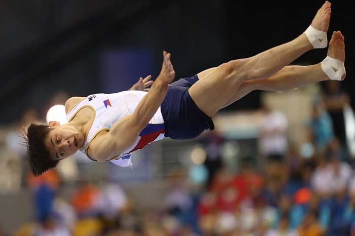 Gymnast Kim Han-sol wins gold in men's floor exercise