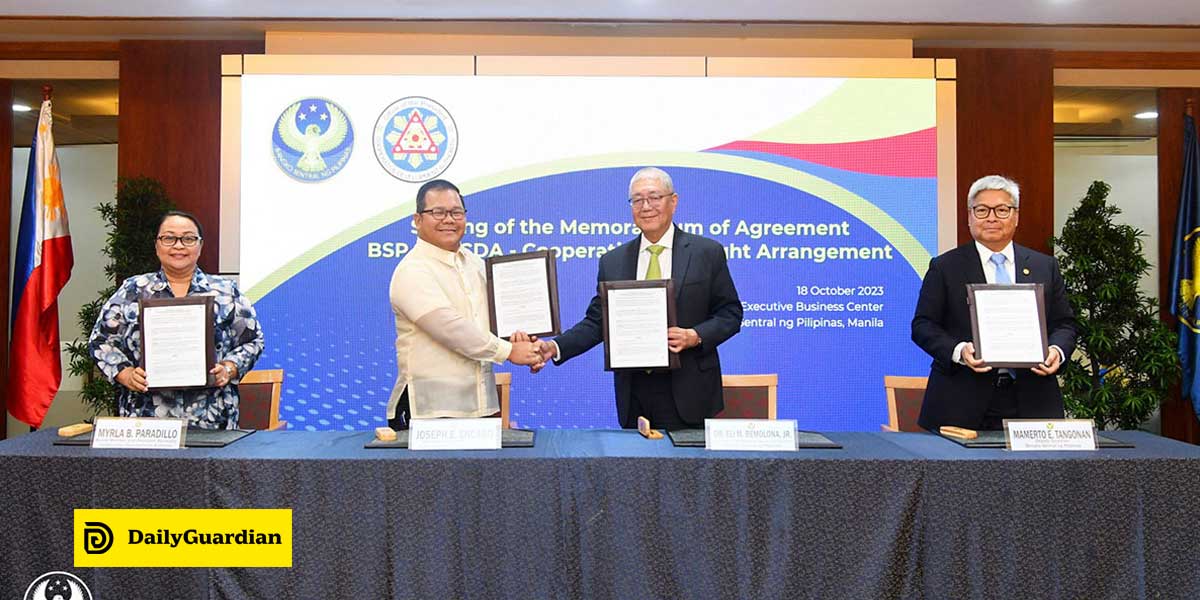 BSP and CDA sign MOA on cooperative oversight