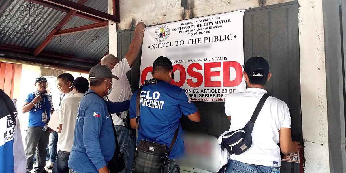 CLO orders closure of nine establishments with no business permits